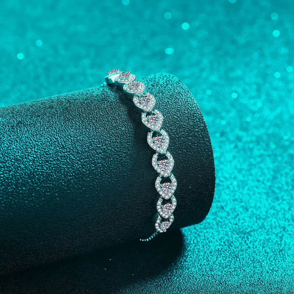 1 Carat Moissanite Sterling Silver Bracelet - Shine Diamond