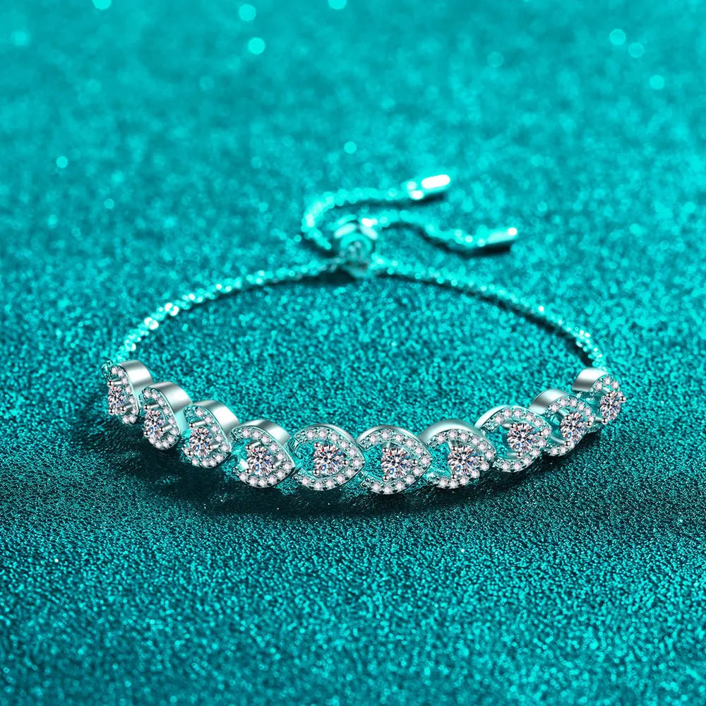 1 Carat Moissanite Sterling Silver Bracelet - Shine Diamond