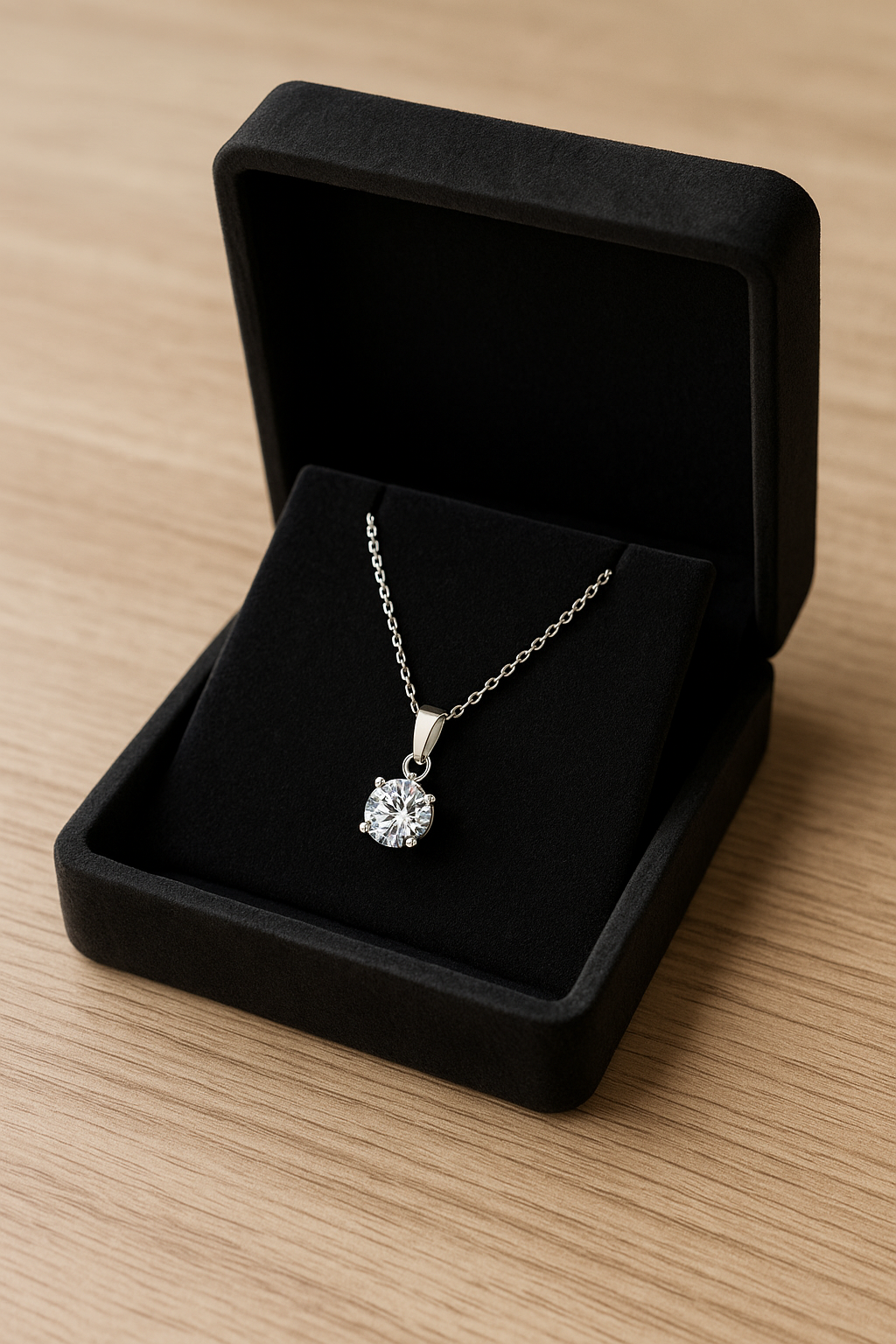 1 Carat Moissanite Necklace – 925 Sterling Silver |