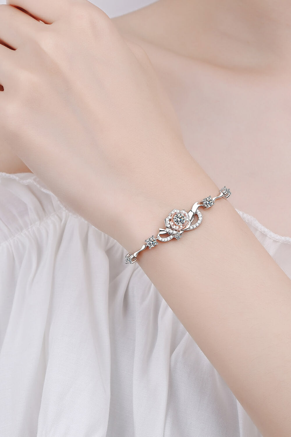 Pure Grace Moissanite Sterling Bracelet - Shine Diamond