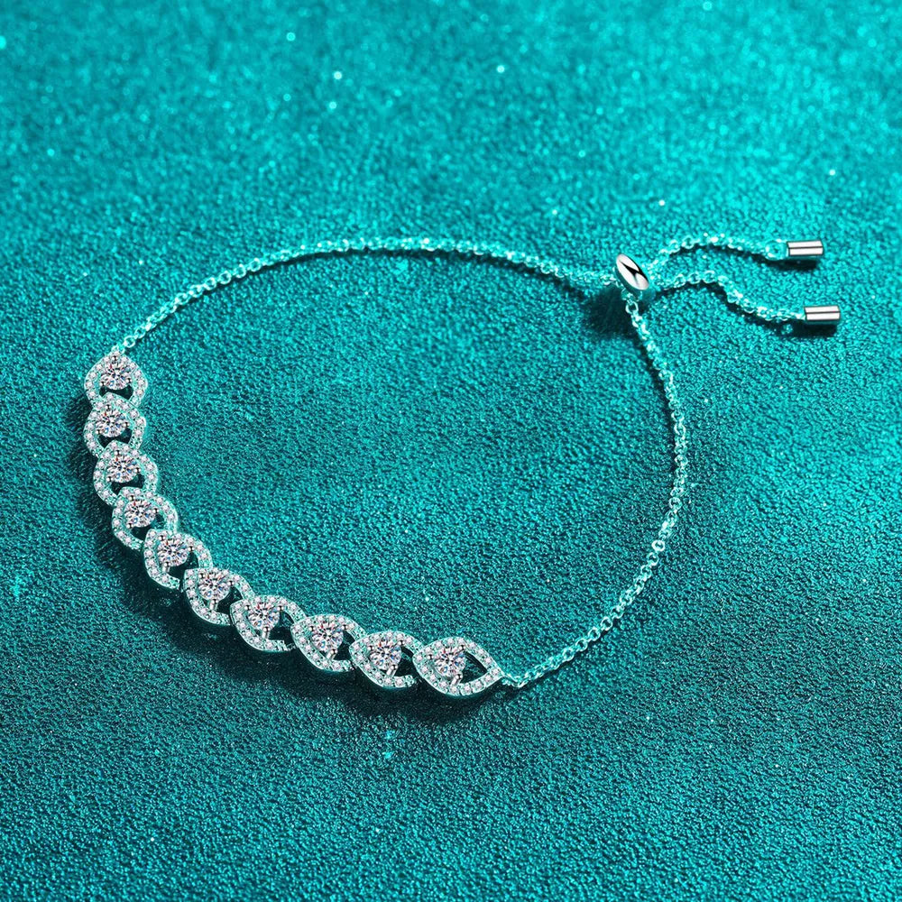 1 Carat Moissanite Sterling Silver Bracelet - Shine Diamond