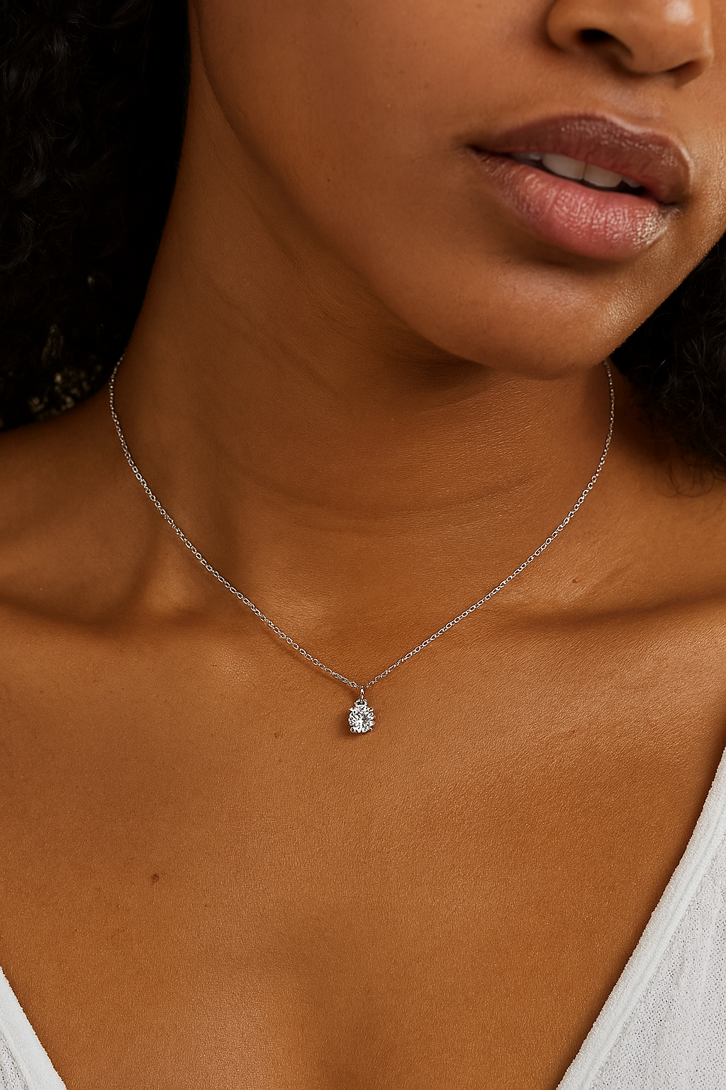 1 Carat Moissanite 925 Sterling Silver Necklace