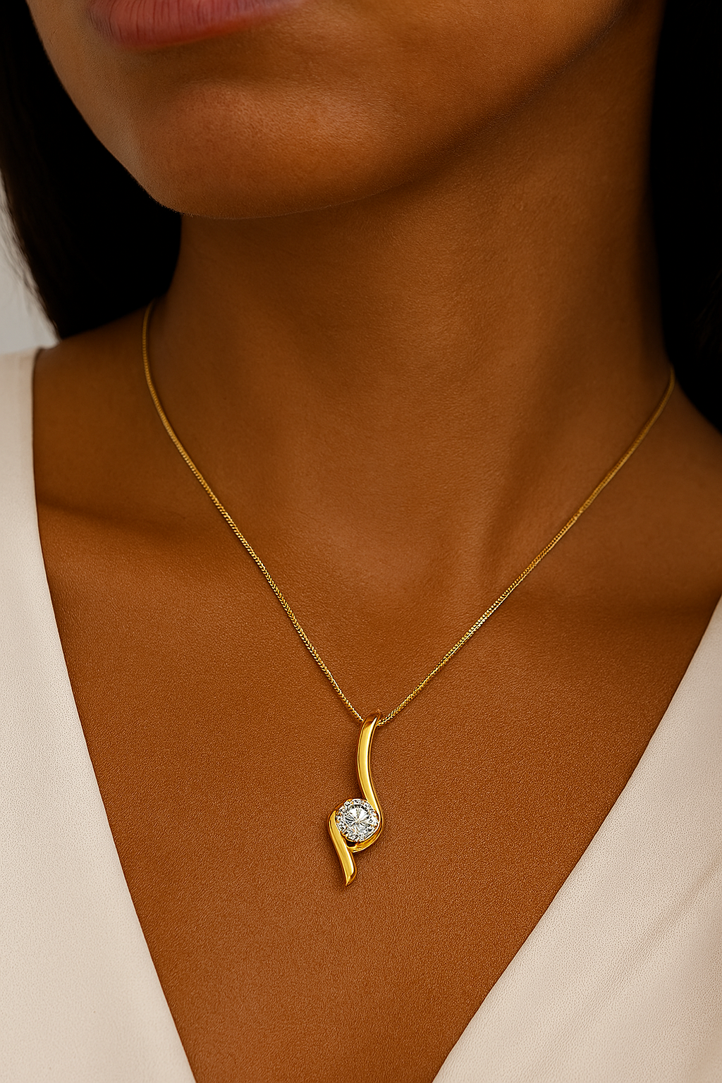 1 Carat Moissanite 925 Sterling Silver Necklace
