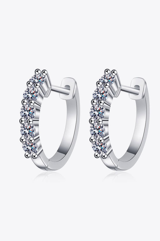 1 Carat Moissanite Hoop Earrings - Shine Diamond