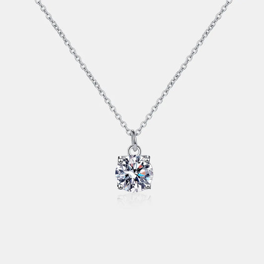 1 Carat Moissanite 925 Sterling Silver Necklace - Shine Diamond